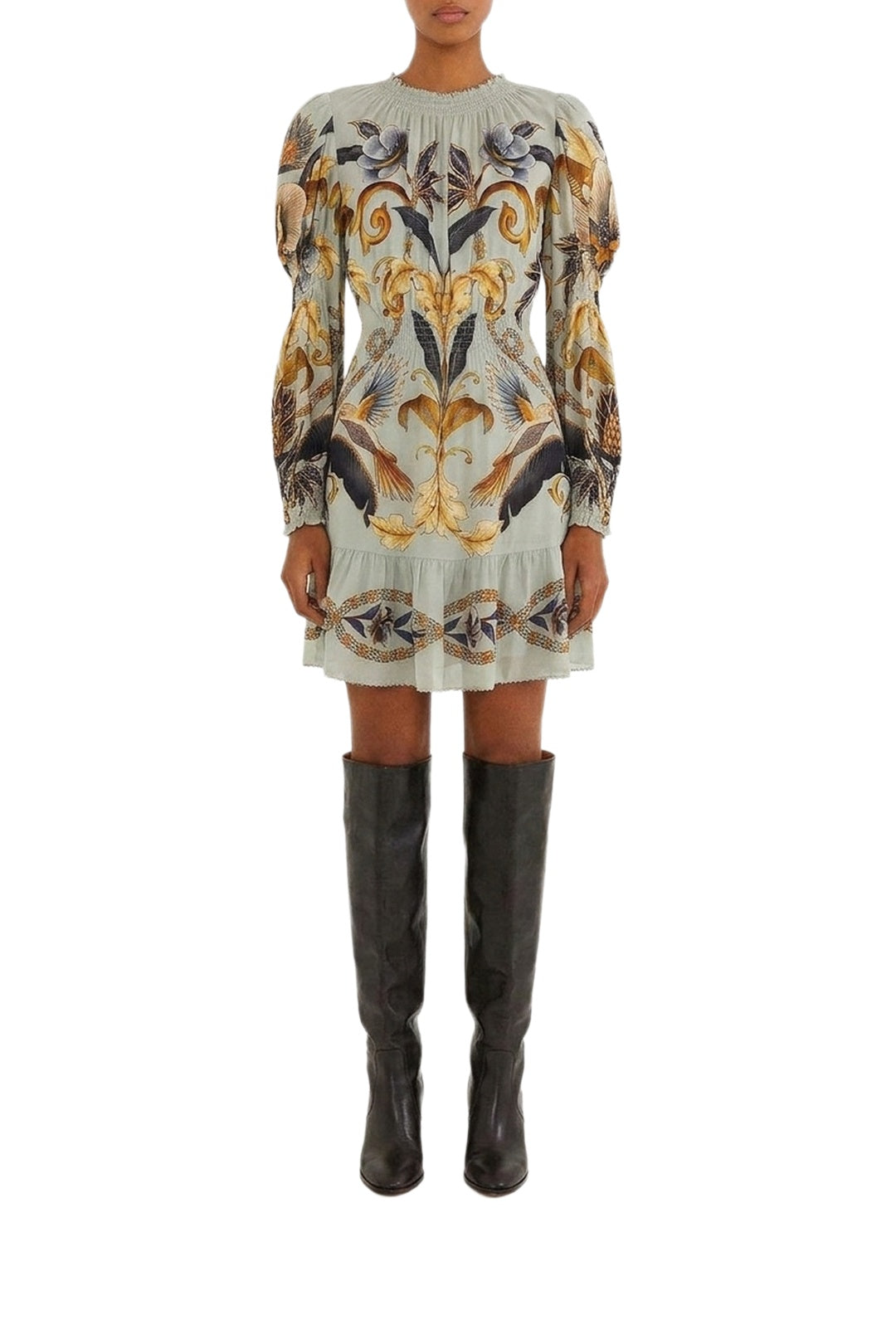 Robe courte Snake Garden - Bleu
