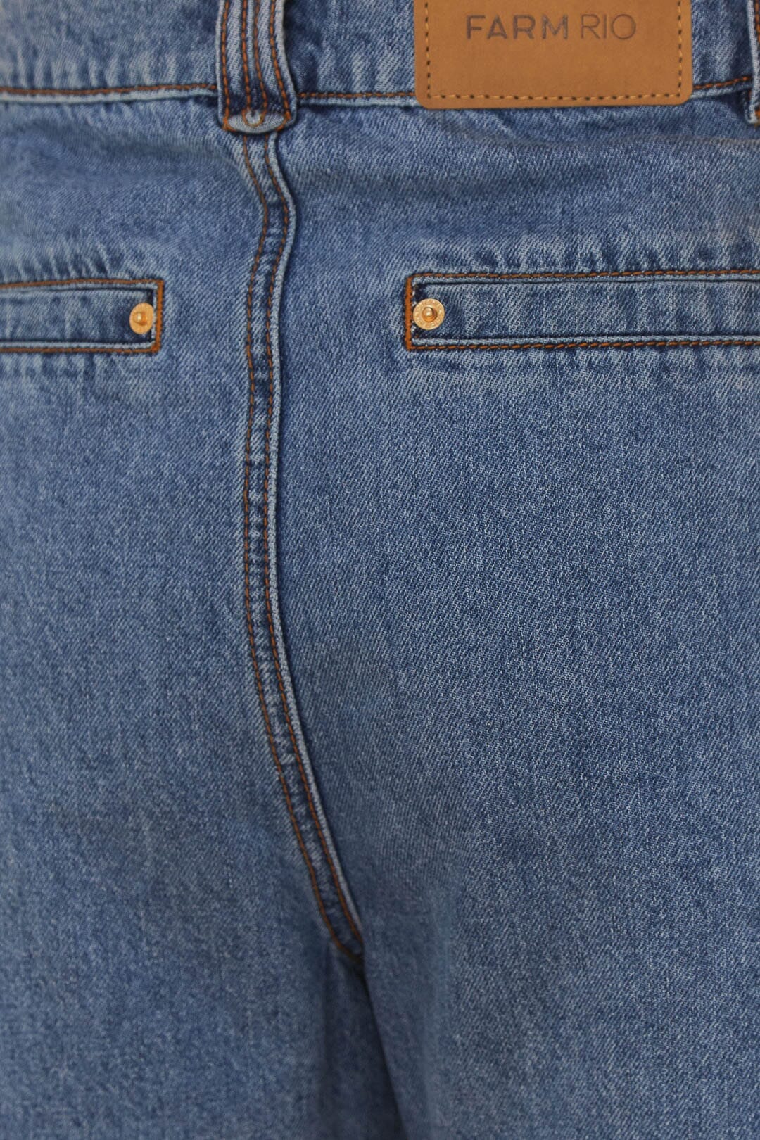Short plissé en denim - Bleu