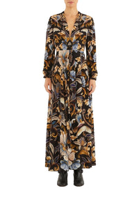 Robe longue Snake Garden - Noir