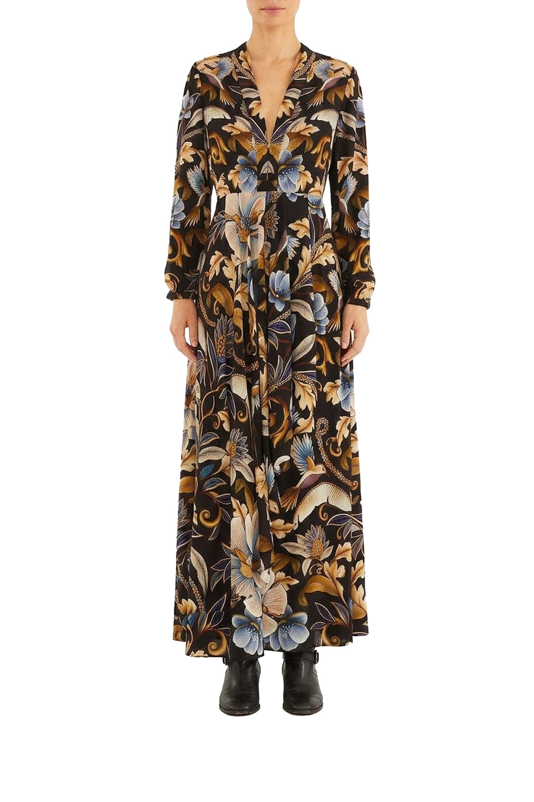 Robe longue Snake Garden - Noir