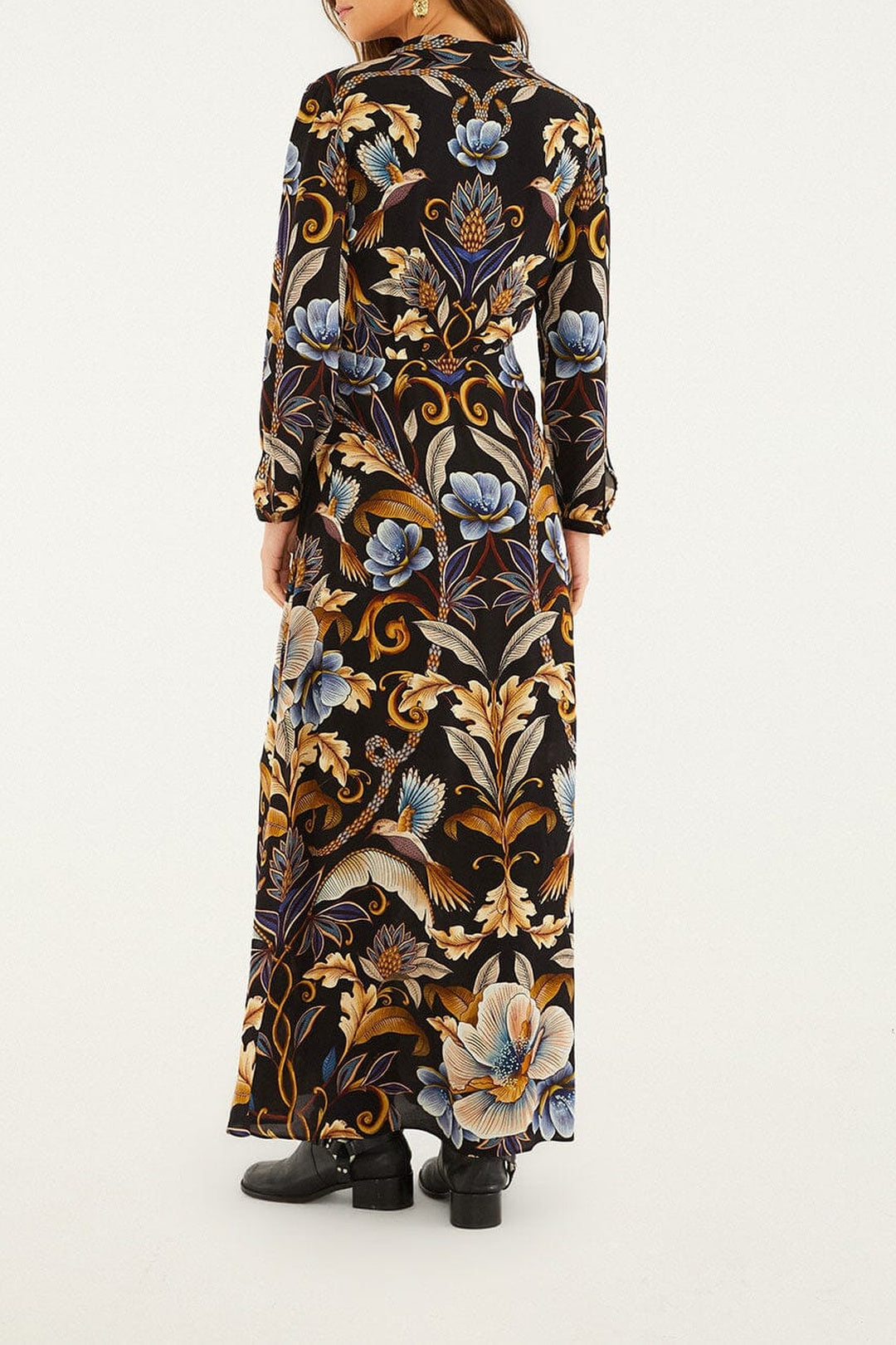 Robe longue Snake Garden - Noir