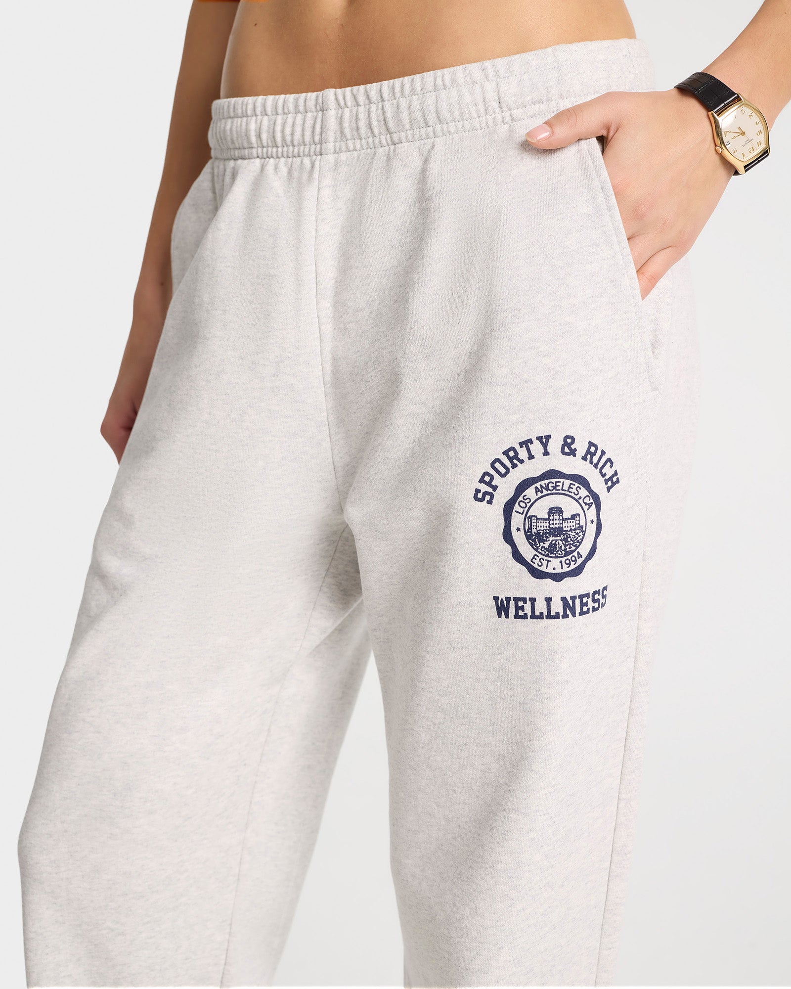 Pantalon de survêtement coupe droite imprimé - Heather Gray