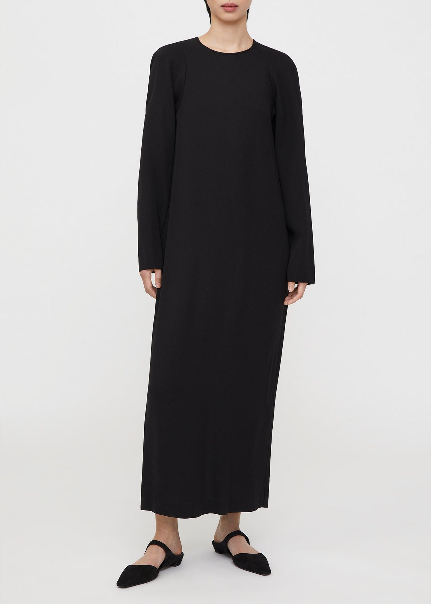 Robe midi à épaules échancrées - Black