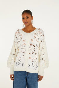 CHECK VUE_Off White Cardigan - Off White