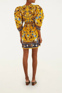 Flowering Garden Short Dress - Yellow