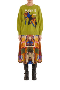 Jupe midi Tropical - Multicolore
