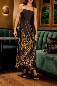 Robe longue Garden - Noir