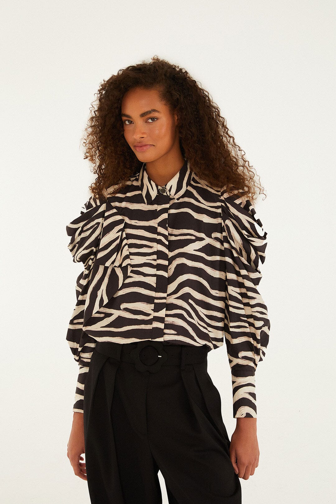 NEW_Tropical Black Zebra Chemises & Blouses - Tropical Black Zebra