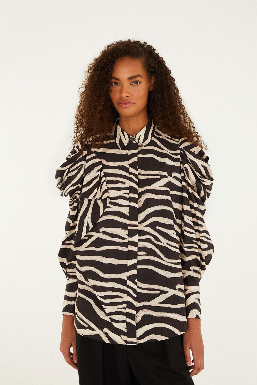 NEW_Tropical Black Zebra Chemises & Blouses - Tropical Black Zebra