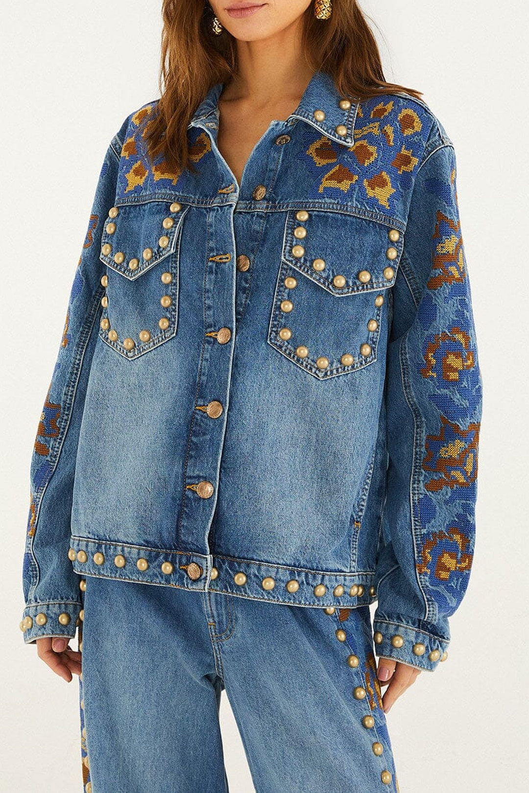 Kimono en coton - Bleu