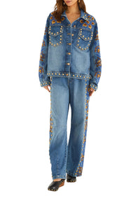 Kimono en coton - Bleu