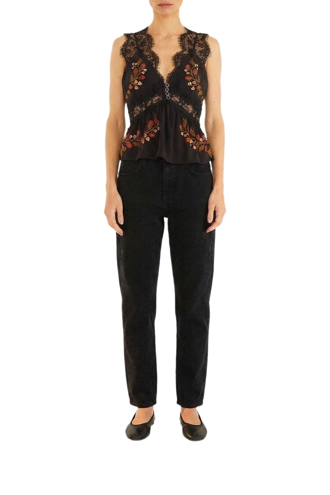 BADVIEW_NEW_Berry Garden Black Tops & T-Shirts - Berry Garden Black