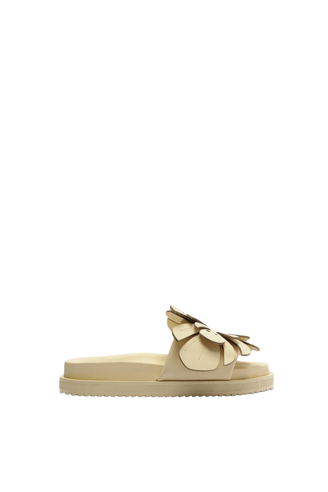 Monstera embroidered mules - Beige
