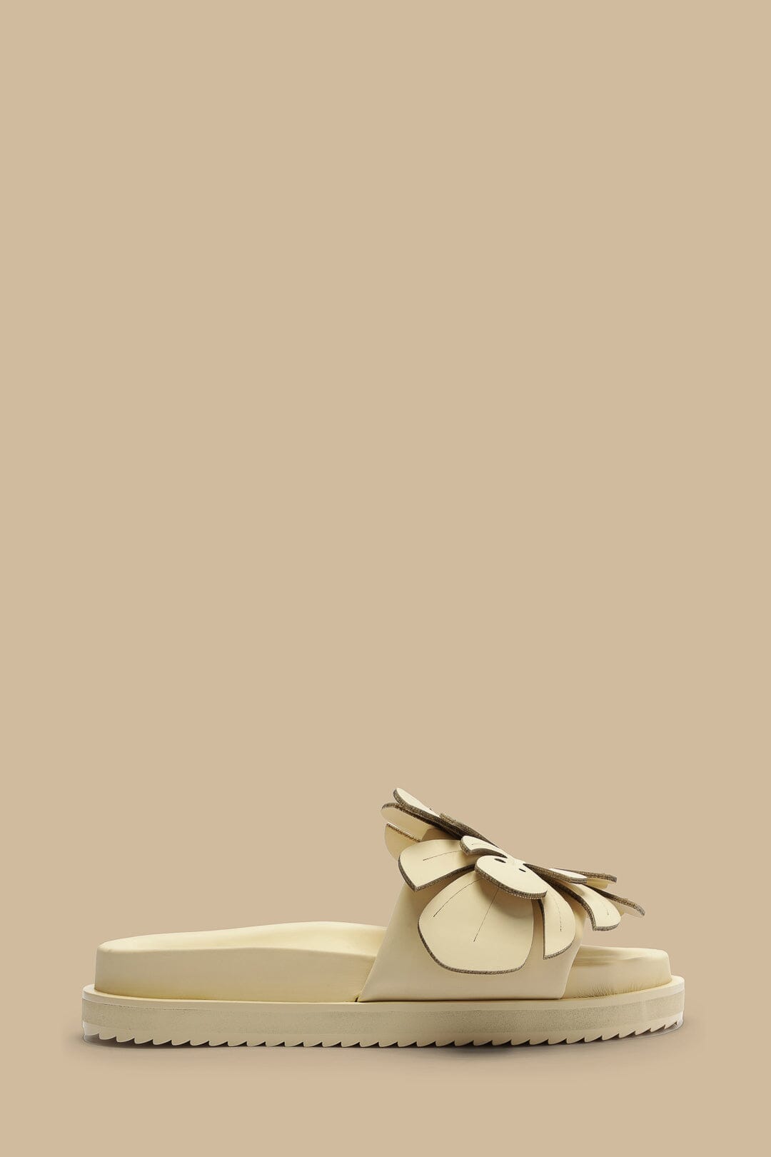 Monstera embroidered mules - Beige