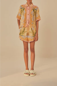 Monstera mules with yoke - Orange