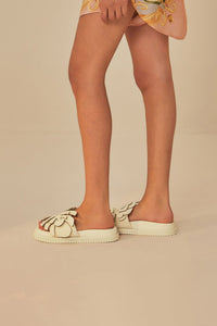 Monstera mules with yoke - Orange