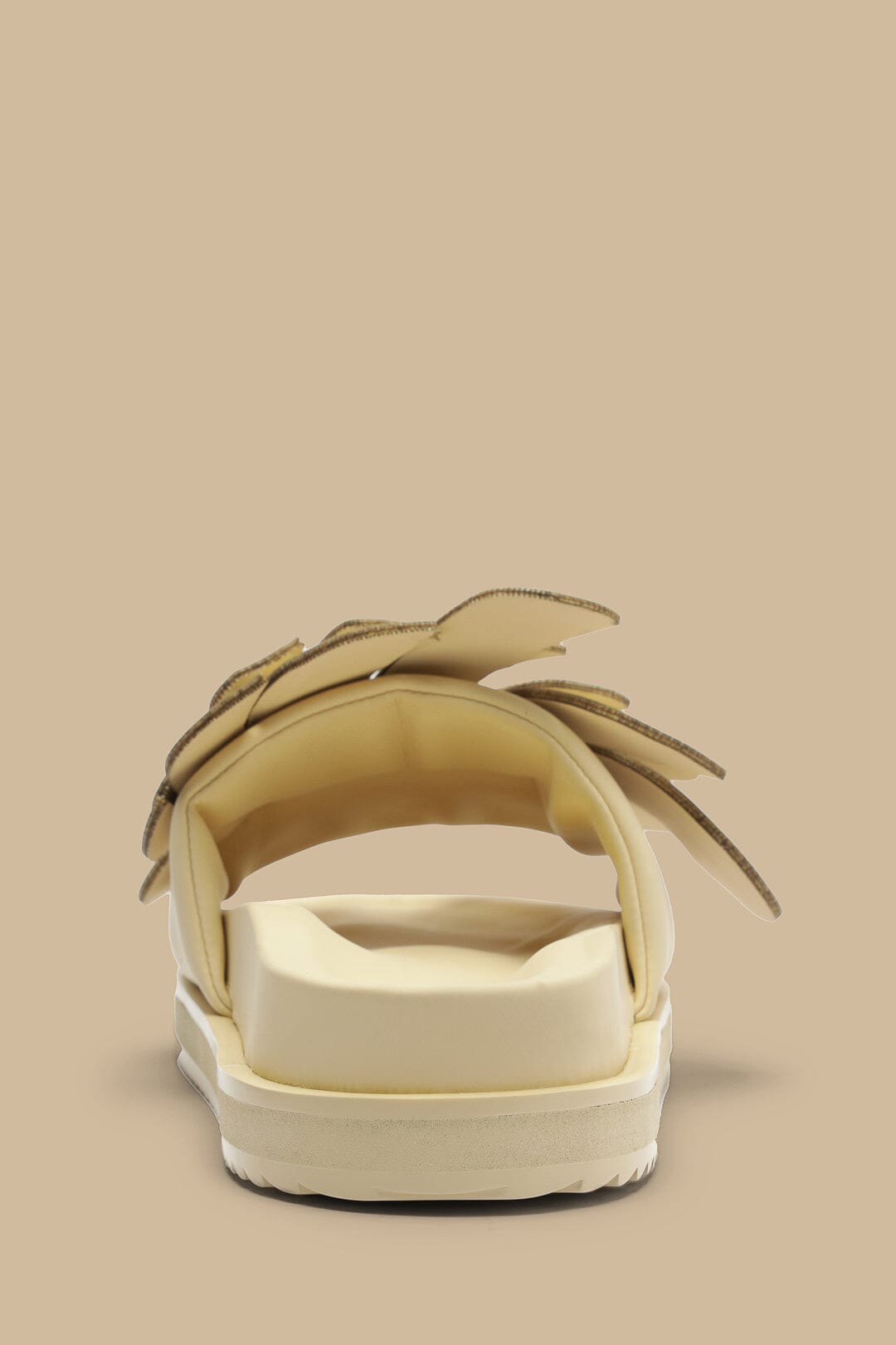 Monstera embroidered mules - Beige
