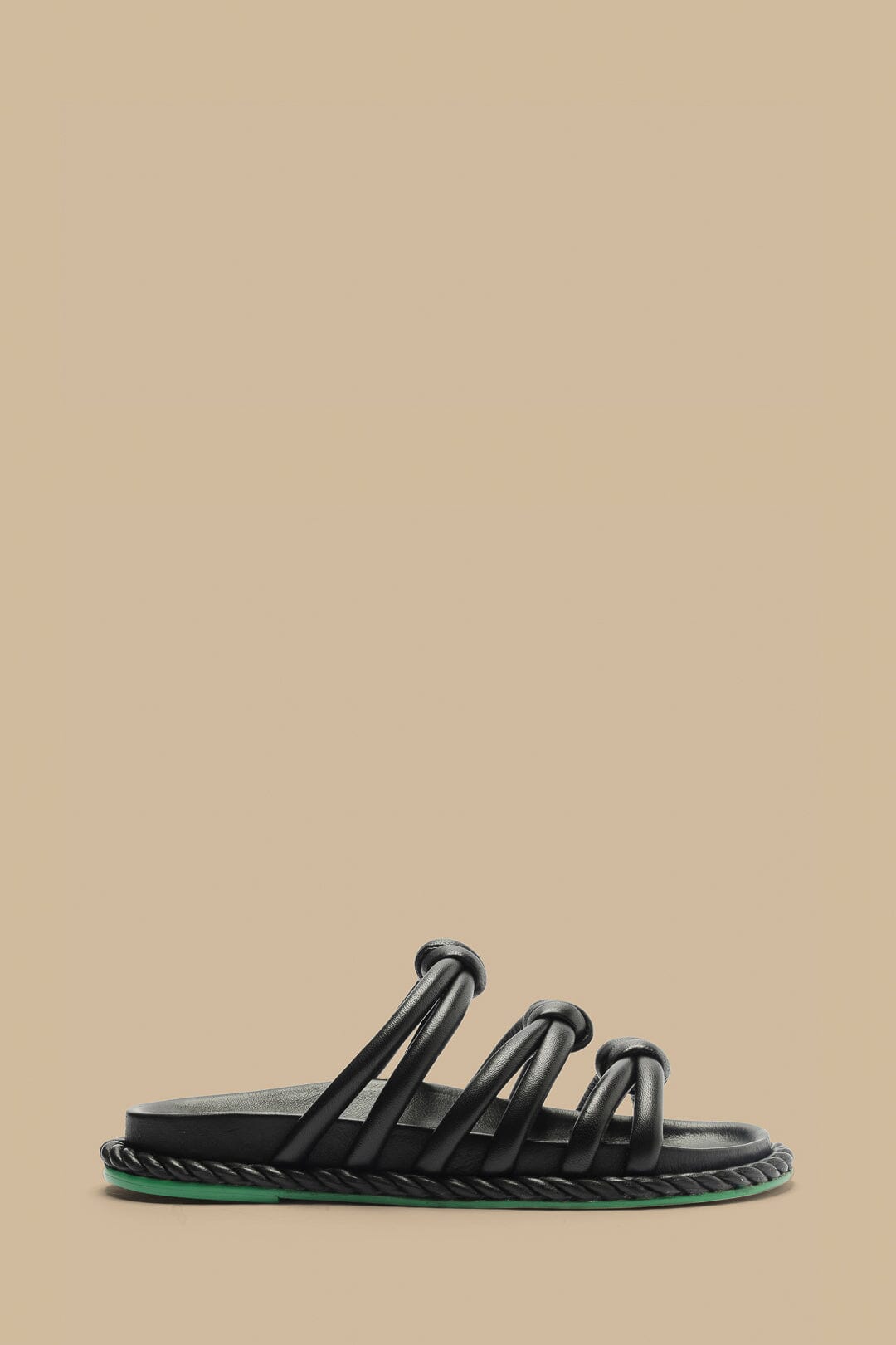 Flat sandals with leather ties - Black