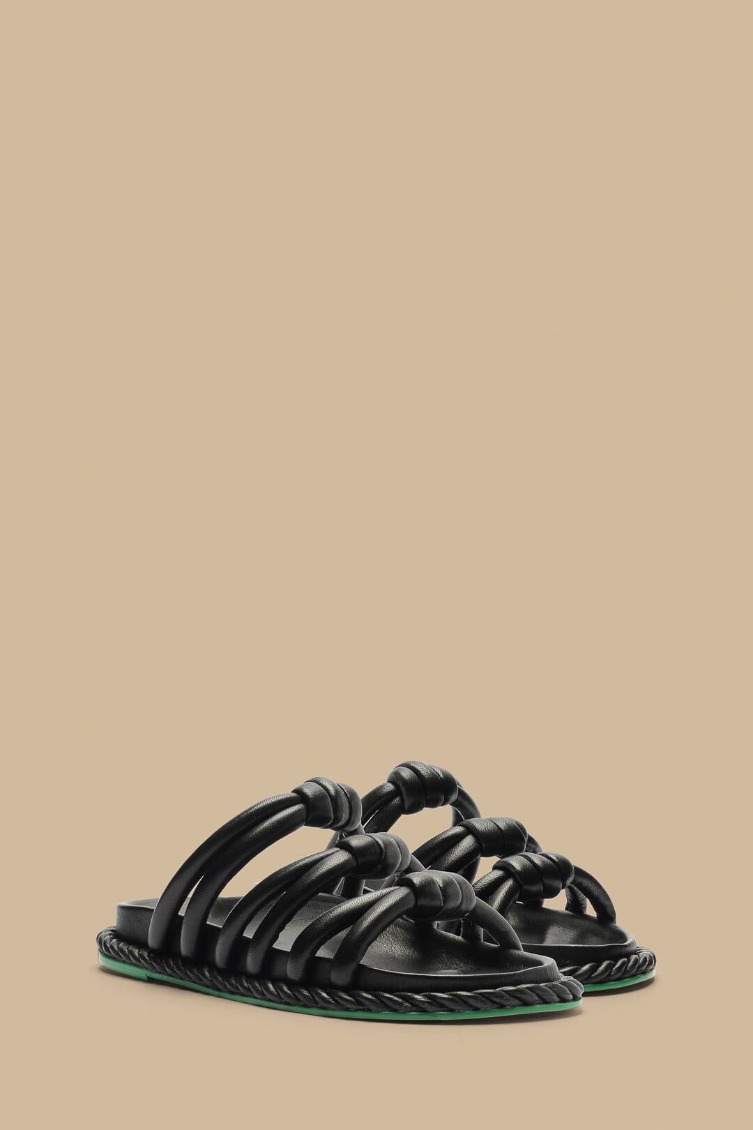 Flat sandals with leather ties - Black