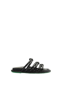 Flat sandals with leather ties - Black