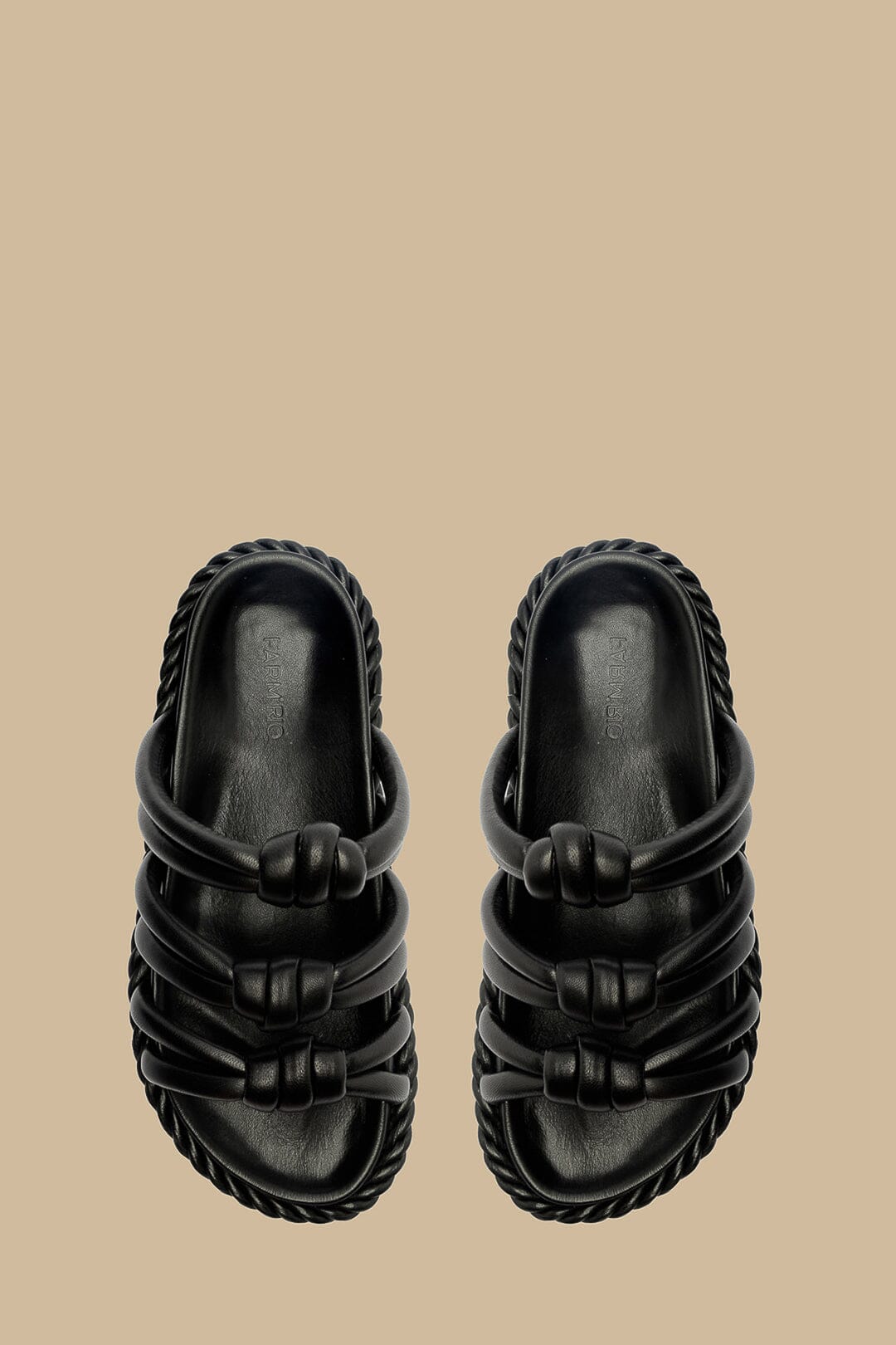 Flat sandals with leather ties - Black