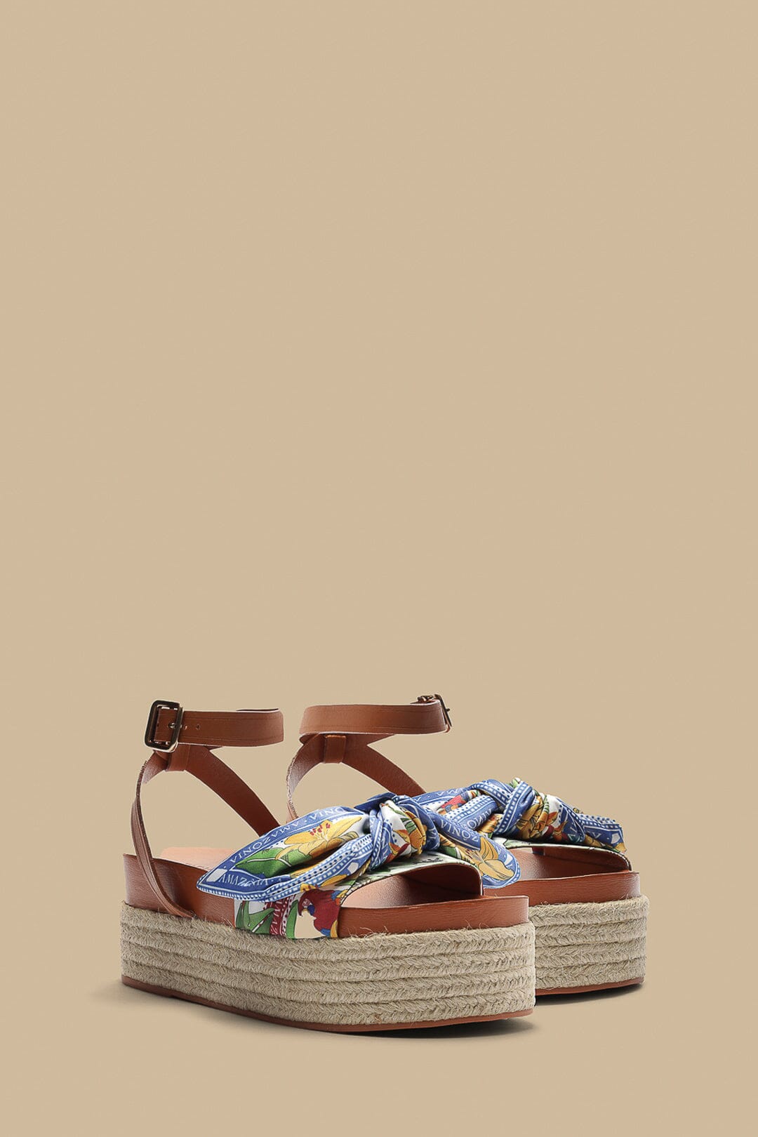 Cotton knotted espadrilles - Brown