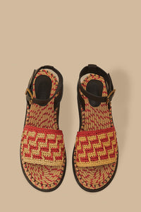 Marsala crochet platform espadrilles - Red