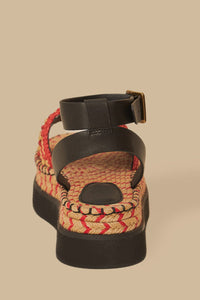 Marsala crochet platform espadrilles - Red