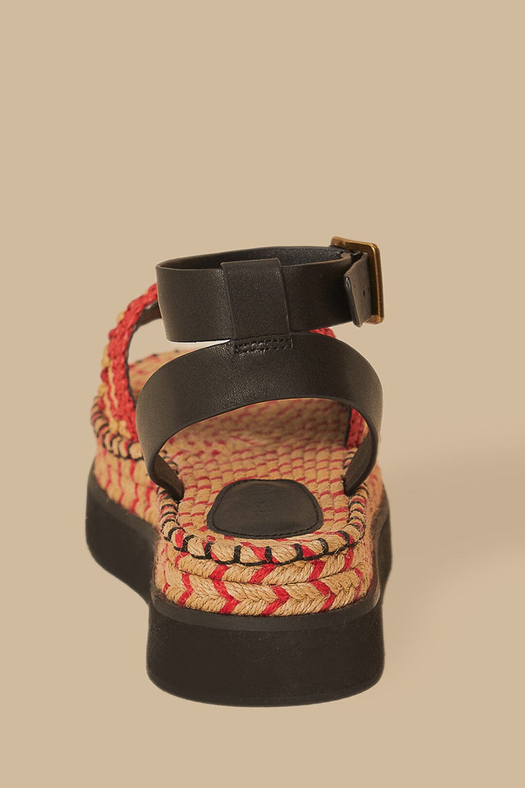 Marsala crochet platform espadrilles - Red