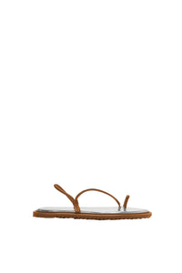 Camel leather drawstring sandals - Camel