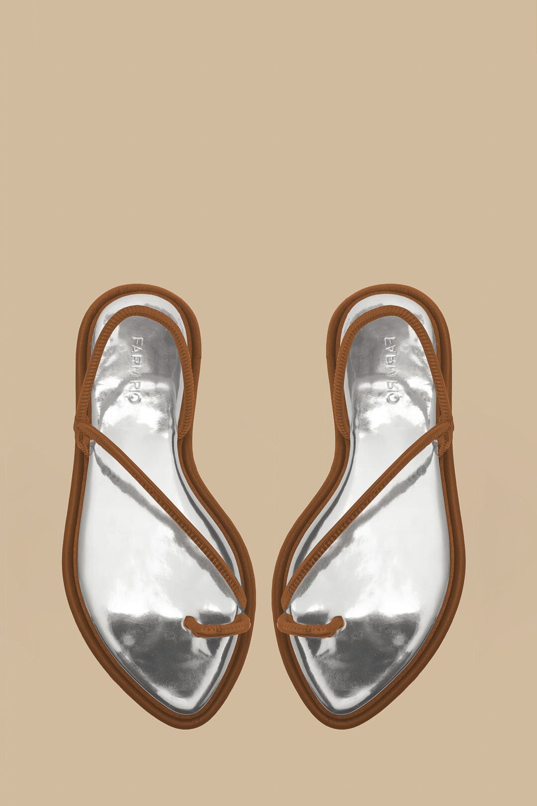 Camel leather drawstring sandals - Camel