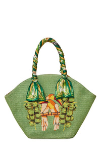 Coconut Toucan Shell Bag - Green