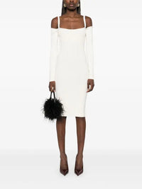 Robe en maille avec baleines apparentes - Off White