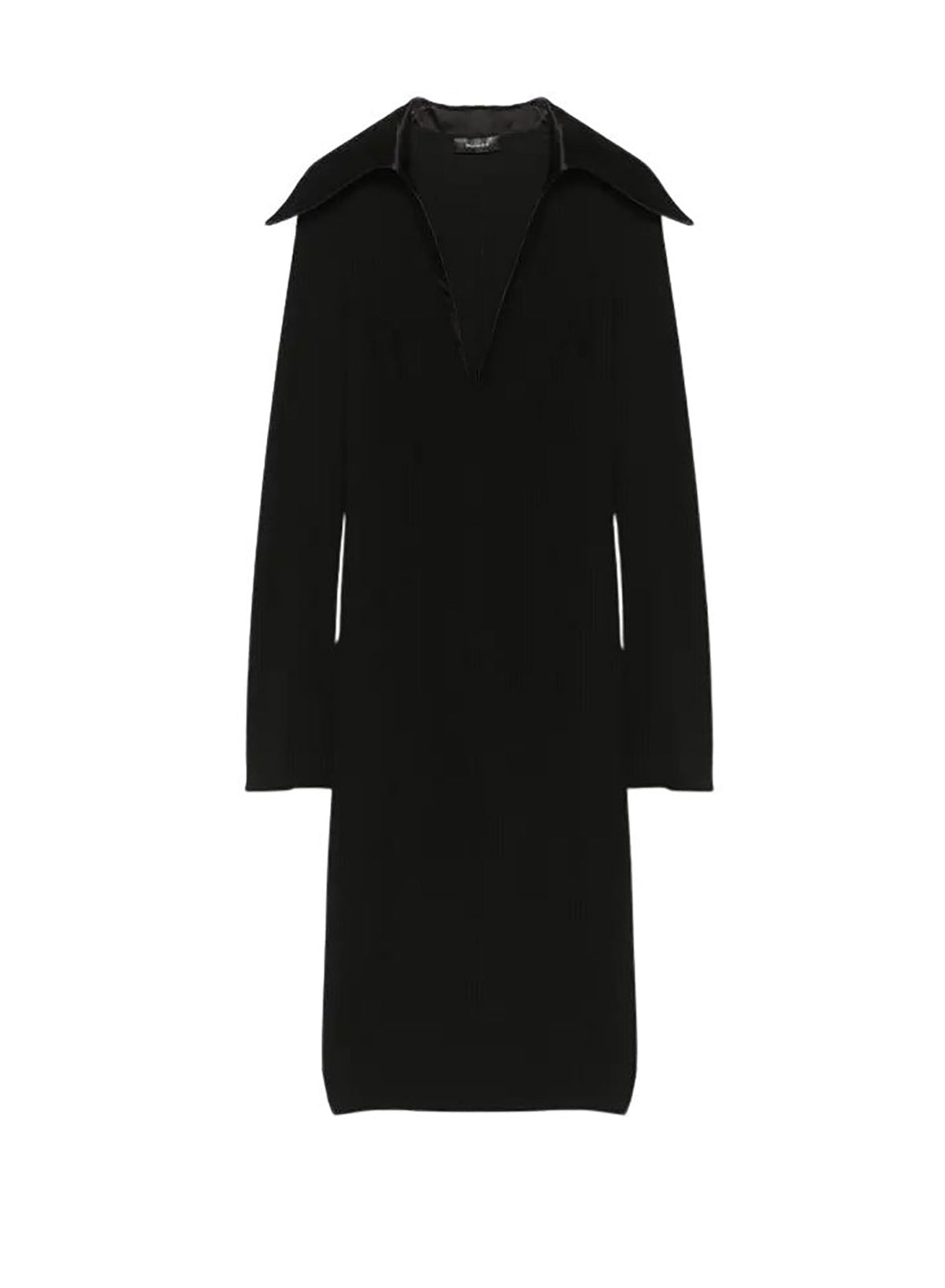 BLACK // spiky-collar midi dress