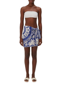 Jupe mini Ocean en lin - Bleu