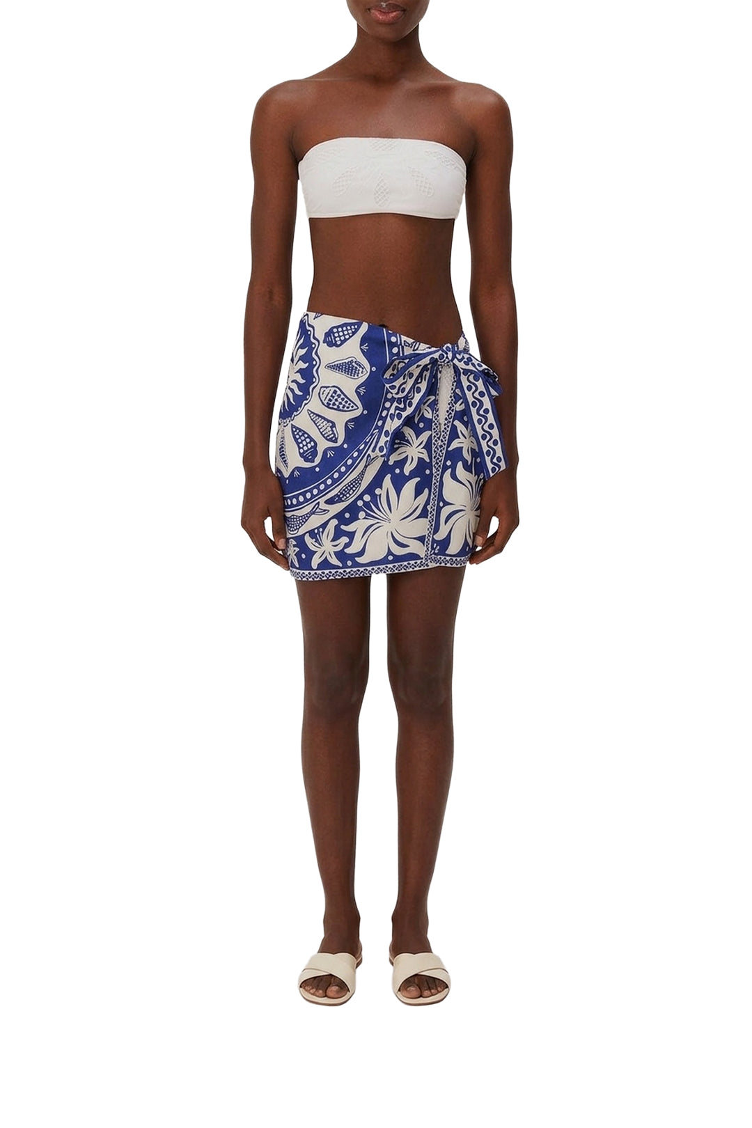Jupe mini Ocean en lin - Bleu