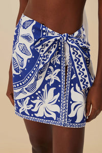 Jupe mini Ocean en lin - Bleu