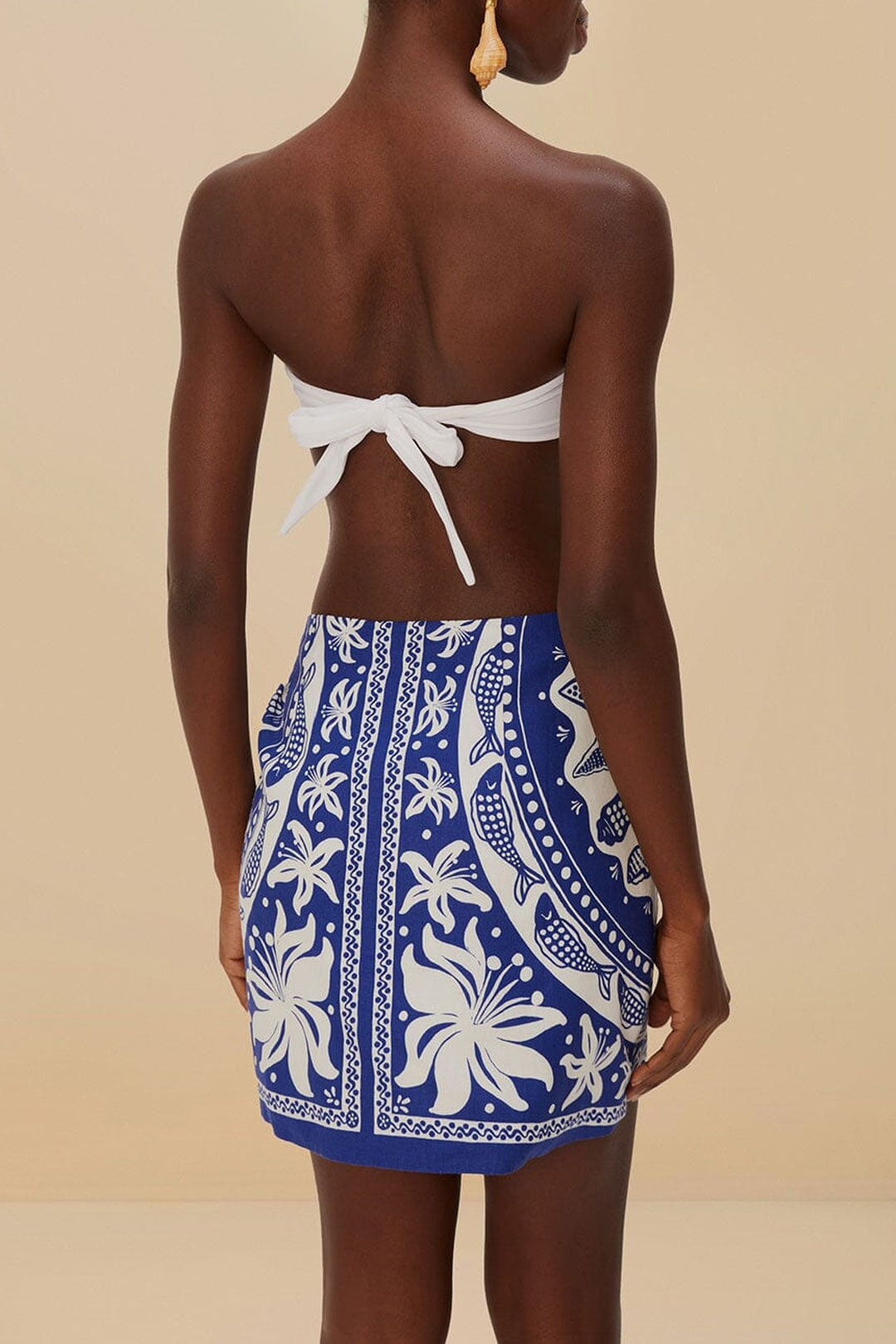 Jupe mini Ocean en lin - Bleu