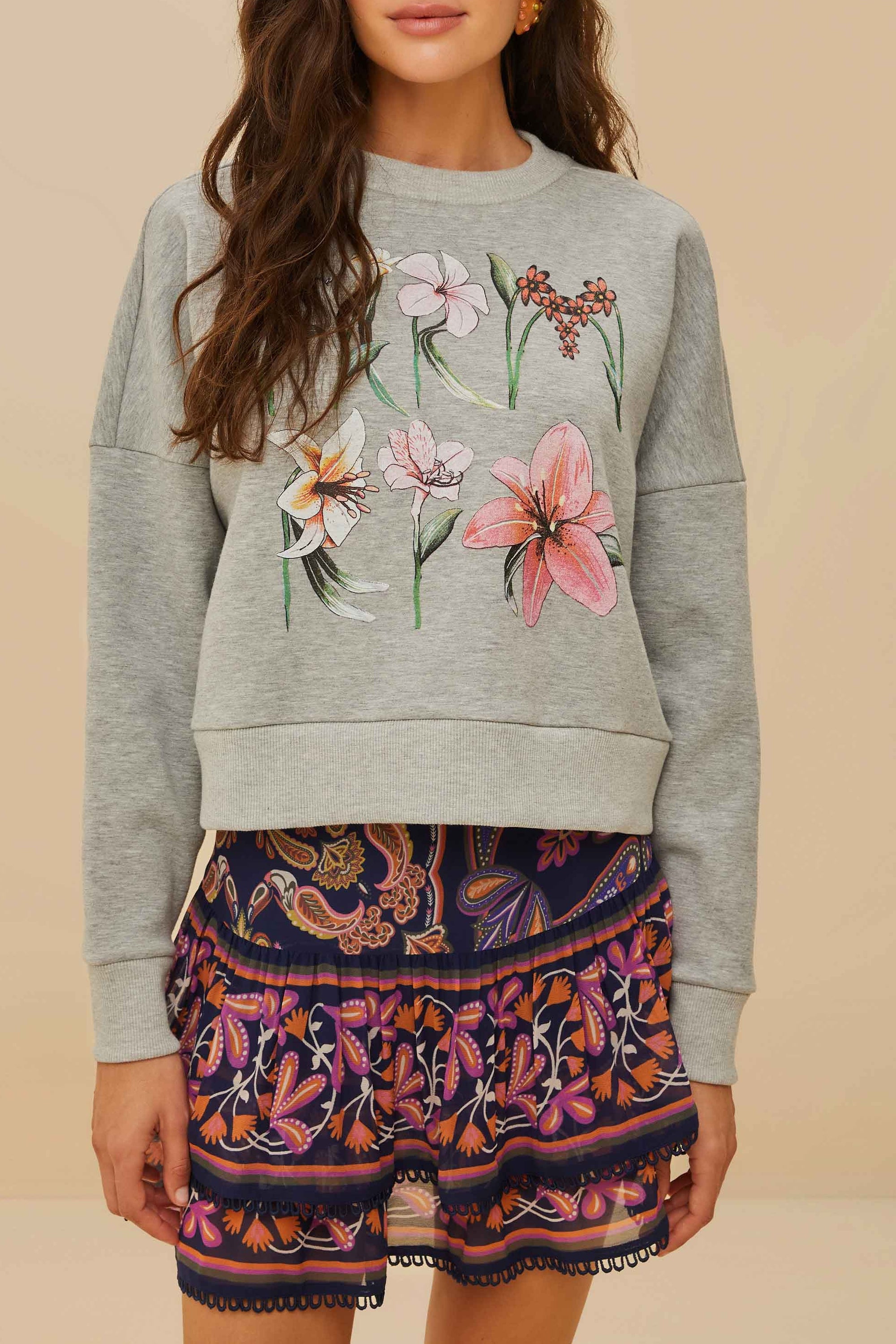 Sweatshirt imprimé - Gris