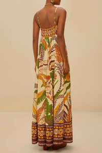 Robe longue Foliage Sketch Sand - Beige