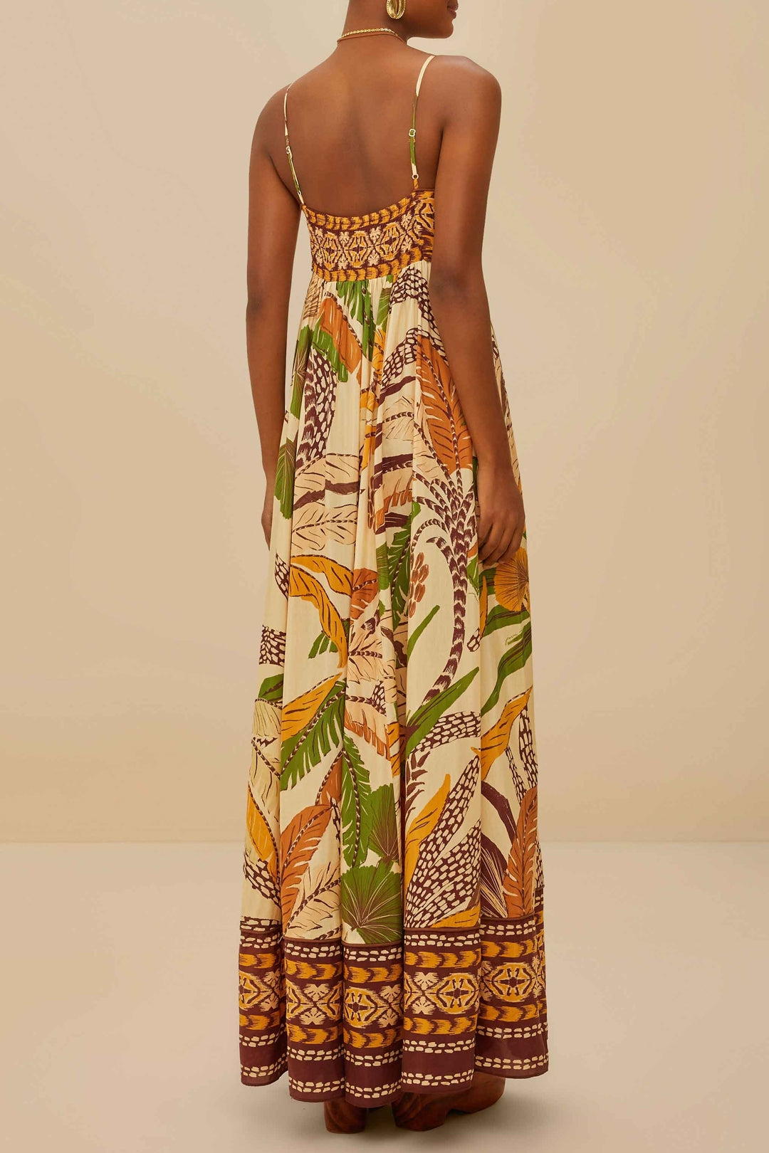 Robe longue Foliage Sketch Sand - Beige