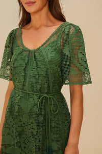 Robe courte Pineapple Guipure - Vert