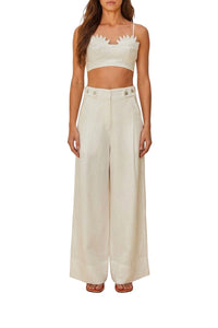 Sunrise Cup tank top in linen - White
