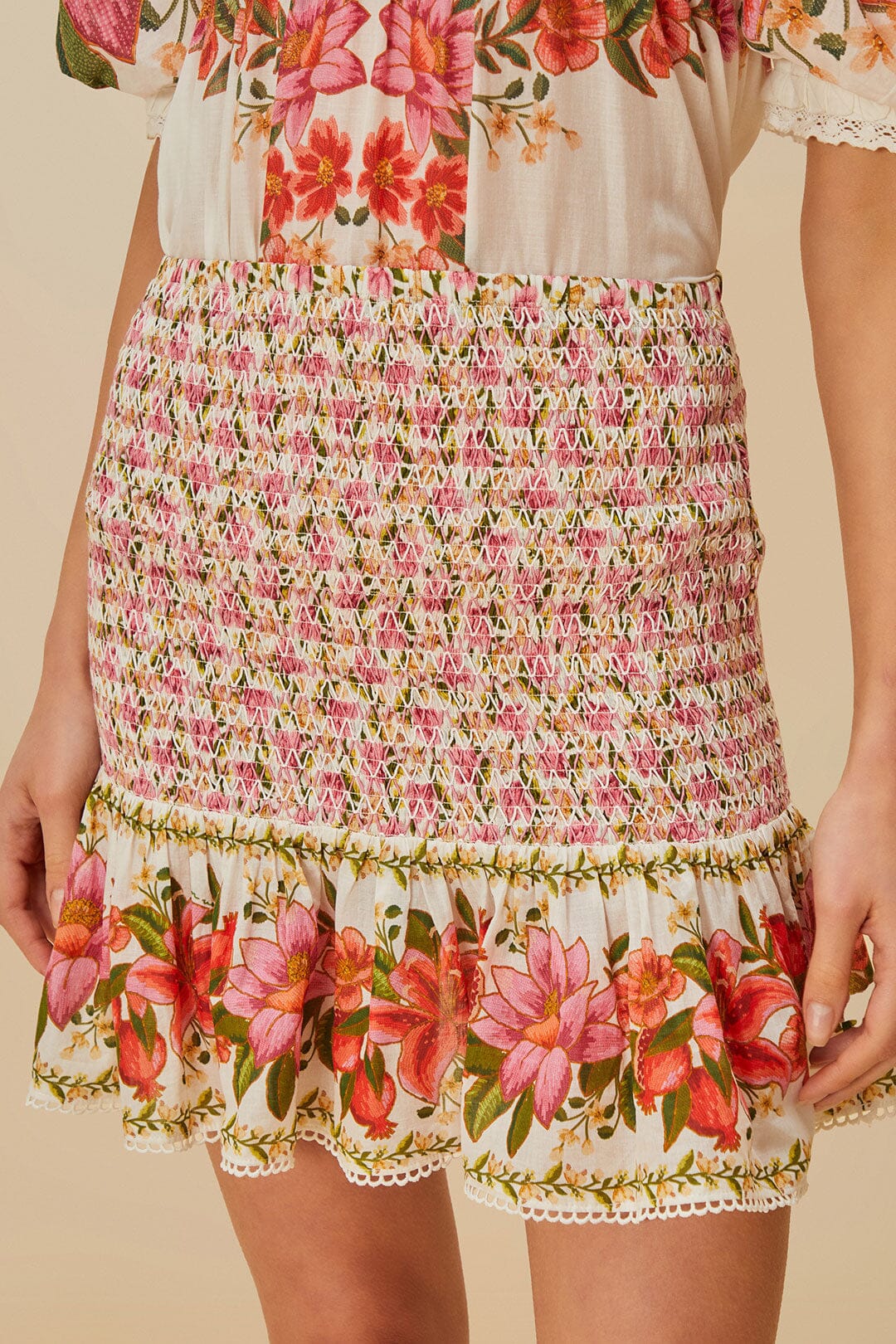 Jupe courte Summer Fruit - Rose