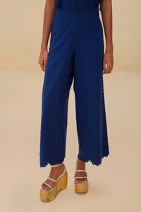 Pantalon Richelieu en lin - Bleu