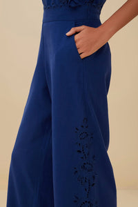 Pantalon Richelieu en lin - Bleu
