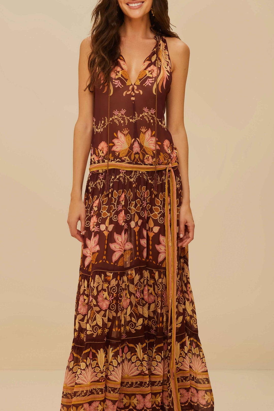 Robe longue Bella - Bordeaux