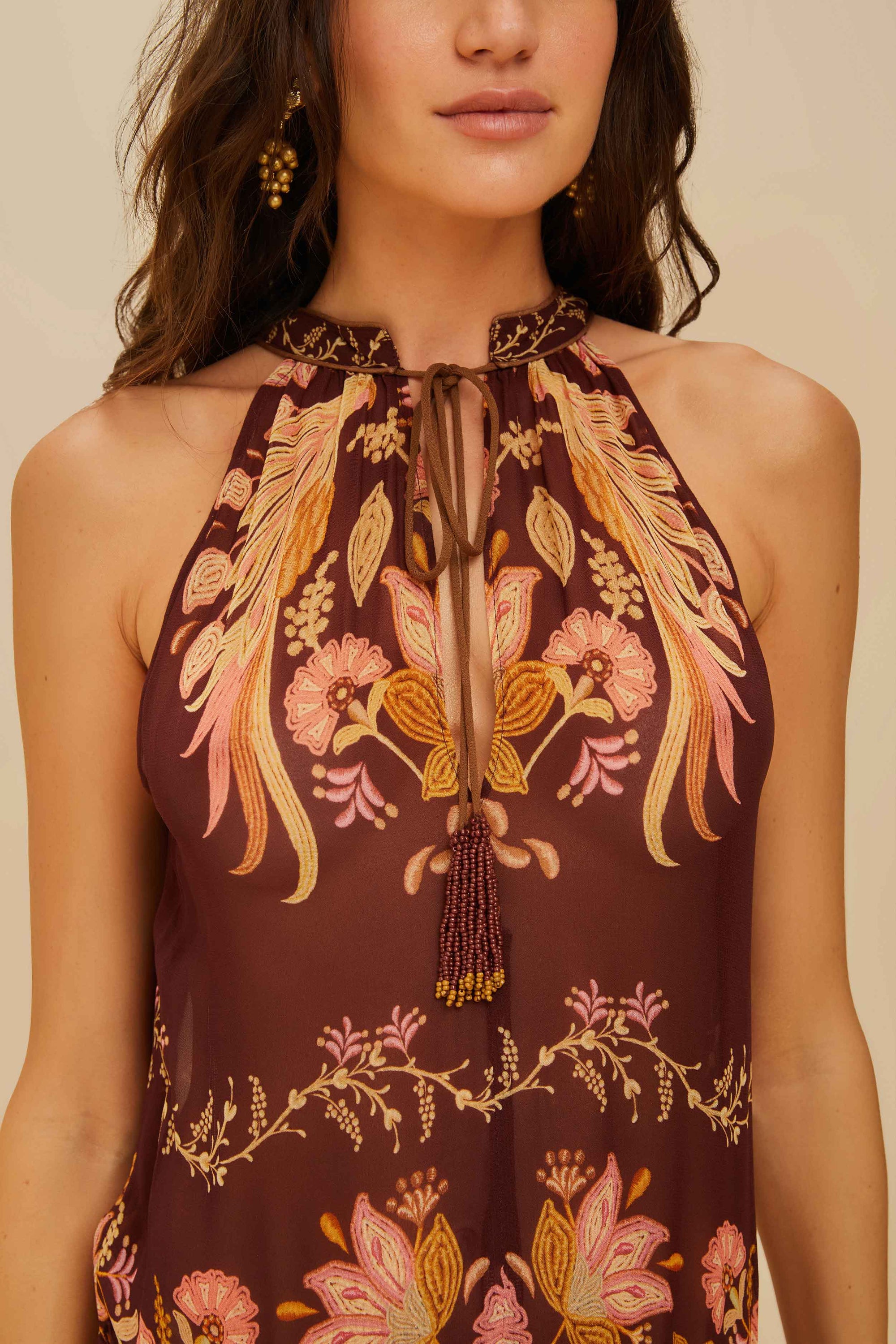 Robe longue Bella - Bordeaux
