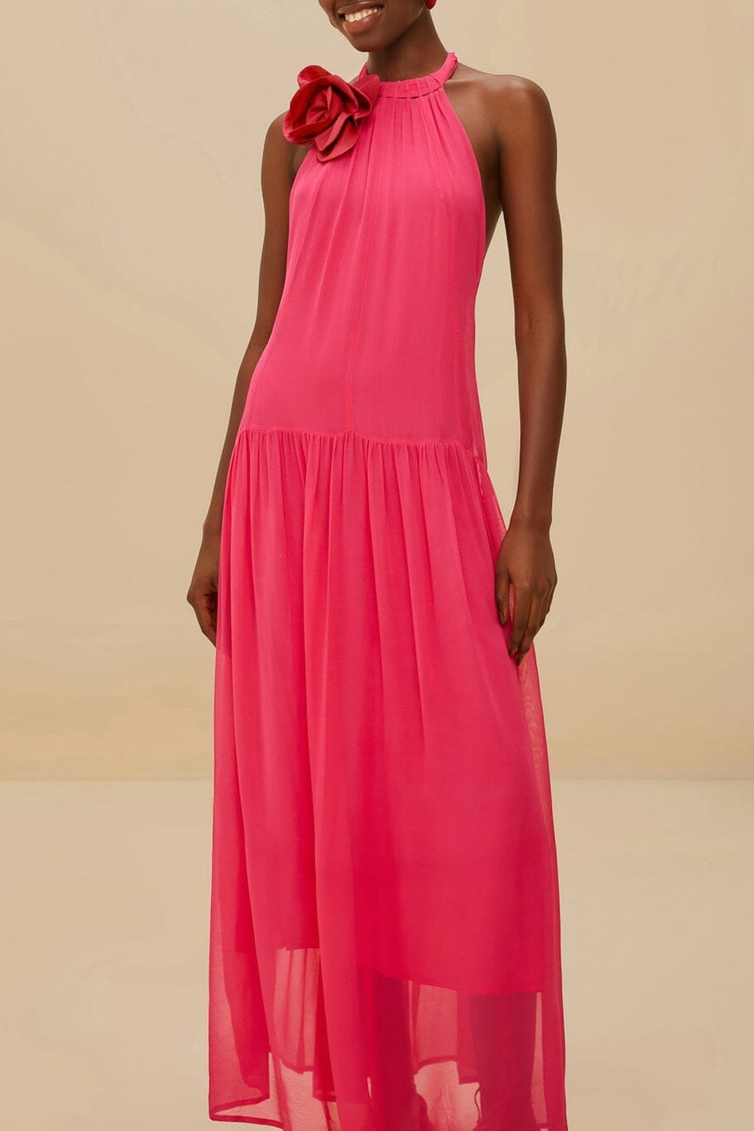 Robe longue Flower - Rose