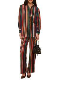 Chemise Pleated à rayures - Noir